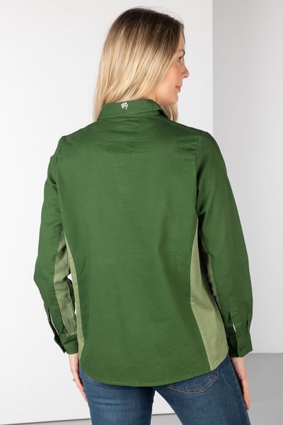 Damen-Panel-Deck-Hemd – Muston - Olivgrün