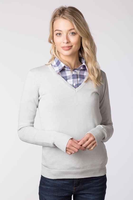 Ladies V Neck Jumper UK | Womens Fine Knit Sweater | Rydale