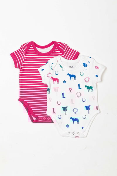 Baby Bodysuits (2 Pack) - Pony Pink