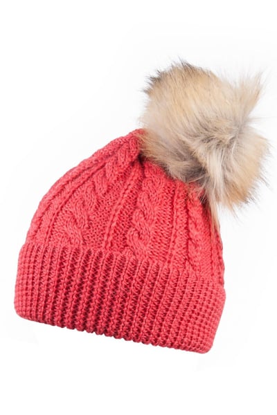 Gorro con pompones para mujer - Rubí