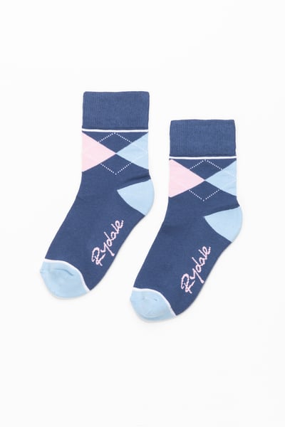 Calcetines tobilleros júnior - Denim Argyle/Azul suave