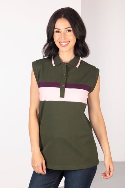 Polo sans manches femme - Bramham - olive