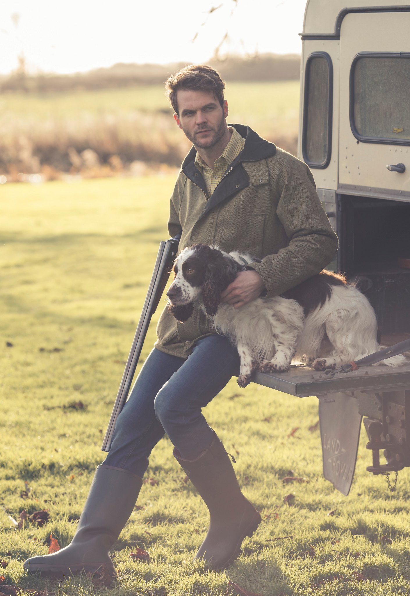 Man with dog on a shoot