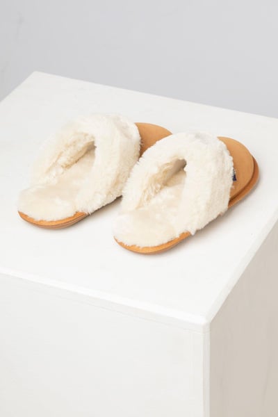 Ladies Suede Slippers - Beswick - Tan