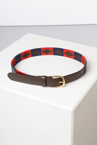 Junior Polo Belts - Askwith - Navy/Red/Gold