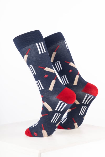 Herren-Sport-Socken mit Print - Cricket Marineblau