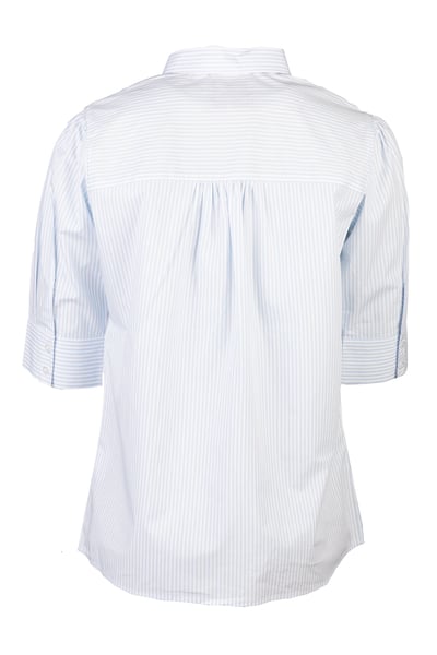 Ladies Short Sleeved Shirt - Ivy - Blue Stripe