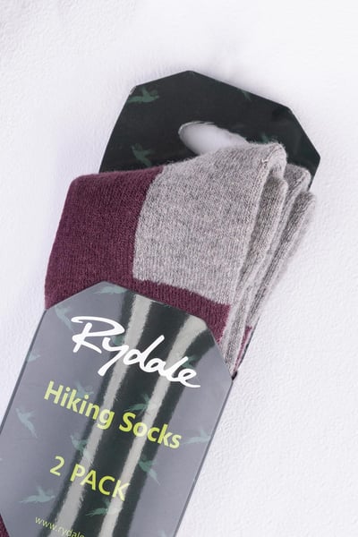 Men's Hiking Socks - Aike - 2 Pack - Dark Red