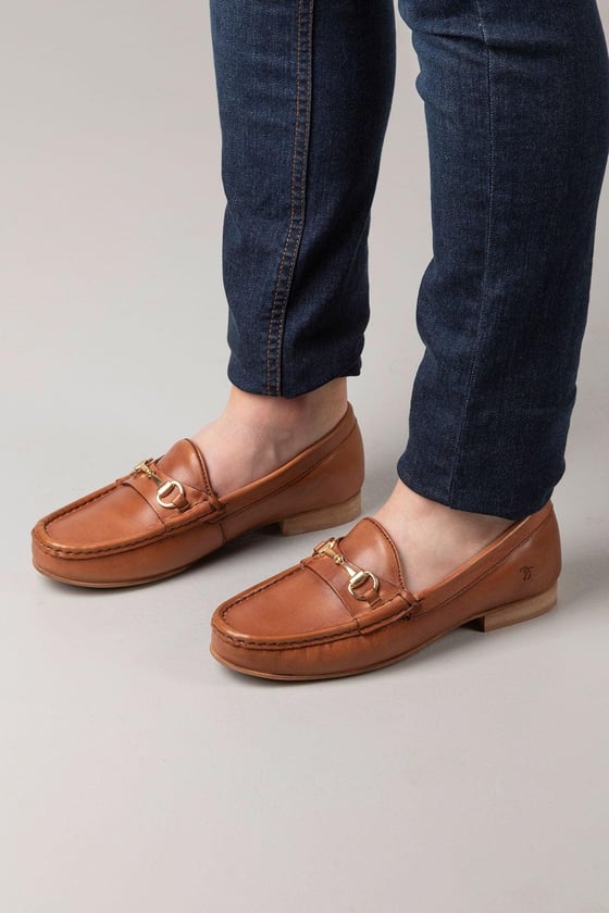 Ladies Leather Tan Loafers UK | Womens Loafer Shoes | Rydale