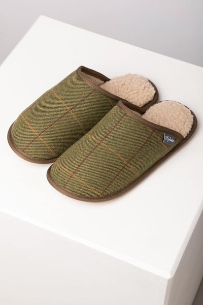 Chaussons en tweed pour hommes - Skipsea - lande