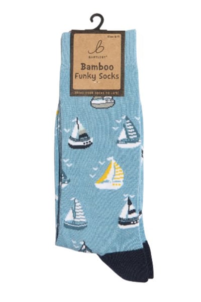 Men's Bamboo Funky Socks - Yachts