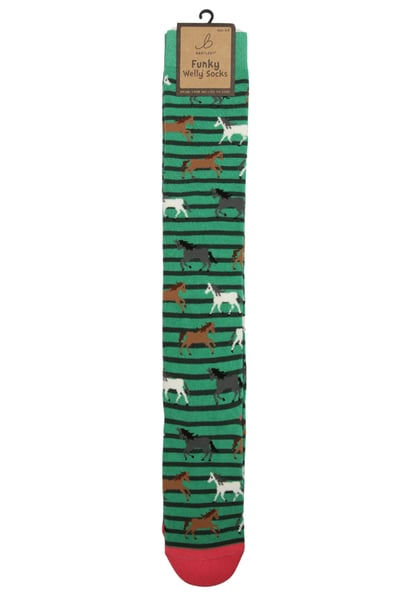 Funky Wellie Socks - Gallop Horse