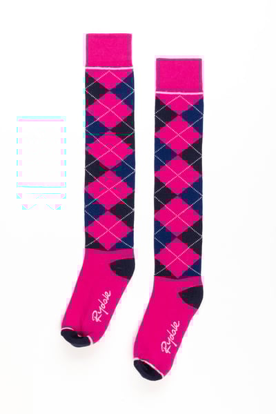 Damen Argyle Kniestrümpfe - Bonbon