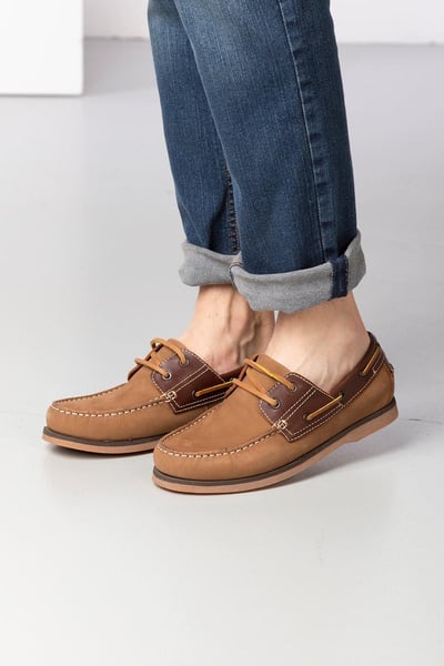 Herren-Lederdeckschuhe - Sandsend II - Kamel