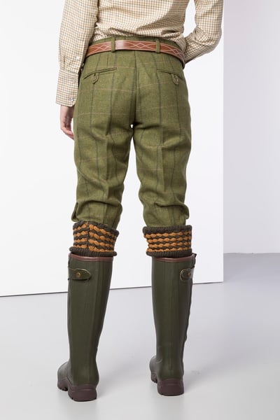 Ladies Tweed Shooting Breeks - Olive/Pink