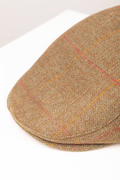 Herren Tweed Schiebermütze - Terrington - Brown Check