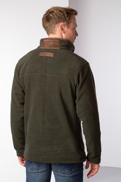 Herren-Fleecejacke mit durchgehendem Reißverschluss – Huggate - Khaki