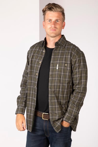 Men's Fleece Lined Shirt - Dark Olive
