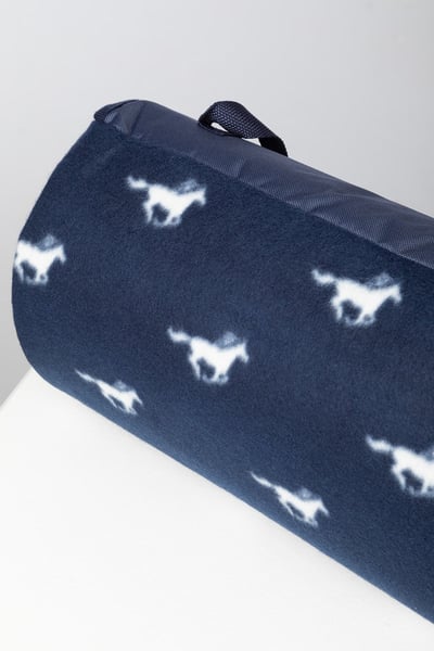 Patterned Picnic Rug - Galloping Horse Navy