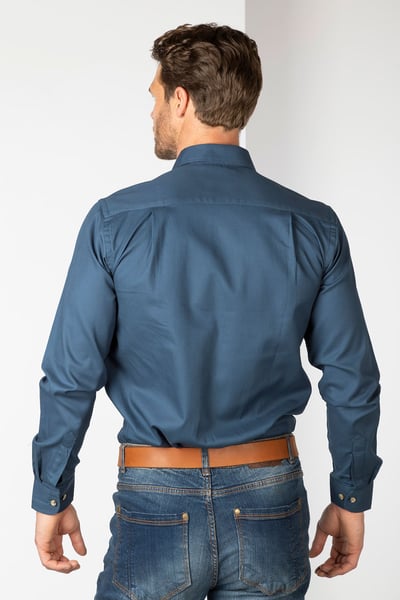 Men's Plain Country Shirt - Fimber - Denim