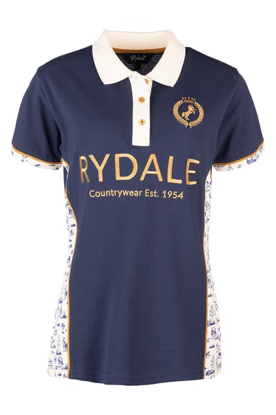 Ladies Equestrian Polo Shirt - Muston - Horse Life/Navy