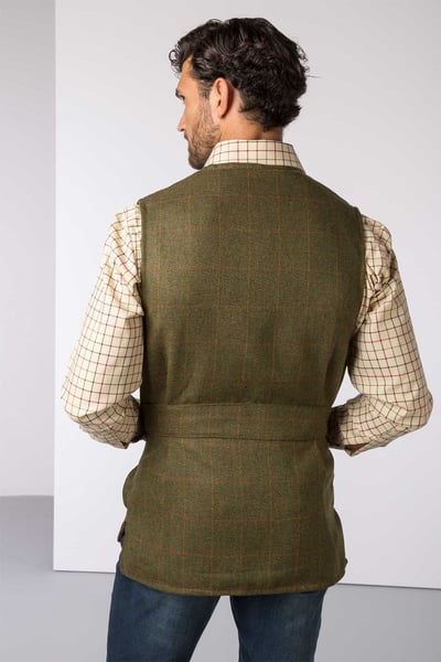 Men's Tweed Shooting Waistcoat - Danby - Dark Check