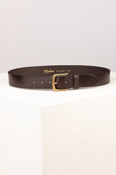 Men's Leather Jeans Belt - Kiplin - Brown