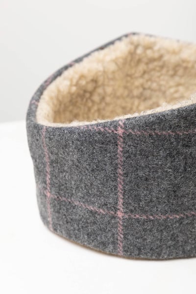 Damen-Tweed-Stirnband - Grauer Tweed