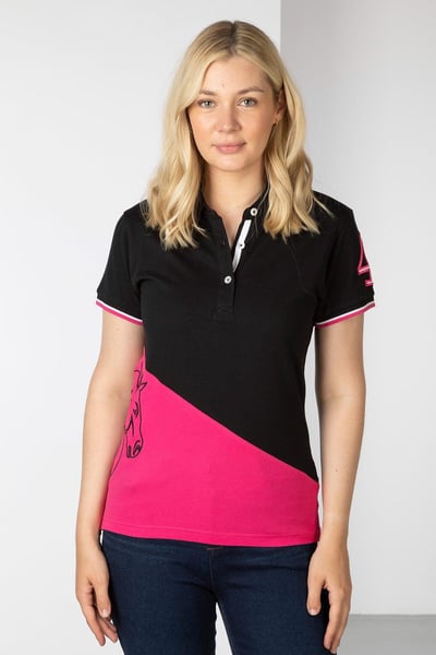 Ladies Lily II Diagonal Polo Shirt - Black