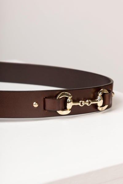 Ladies Leather Snaffle Belt - Lucinda - Mulberry