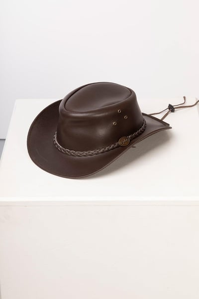 Men's Leather Hat - Cottam - Brown