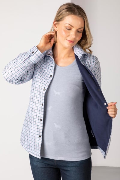 Ladies Fleece Lined Shirt - Hannah - Ellie Blue
