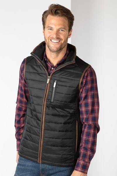 Men's Hybrid Fleece Gilet - Huggate - Iron