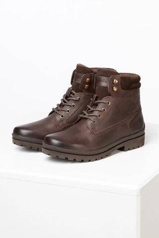 Bottines à lacets en cuir pour femme