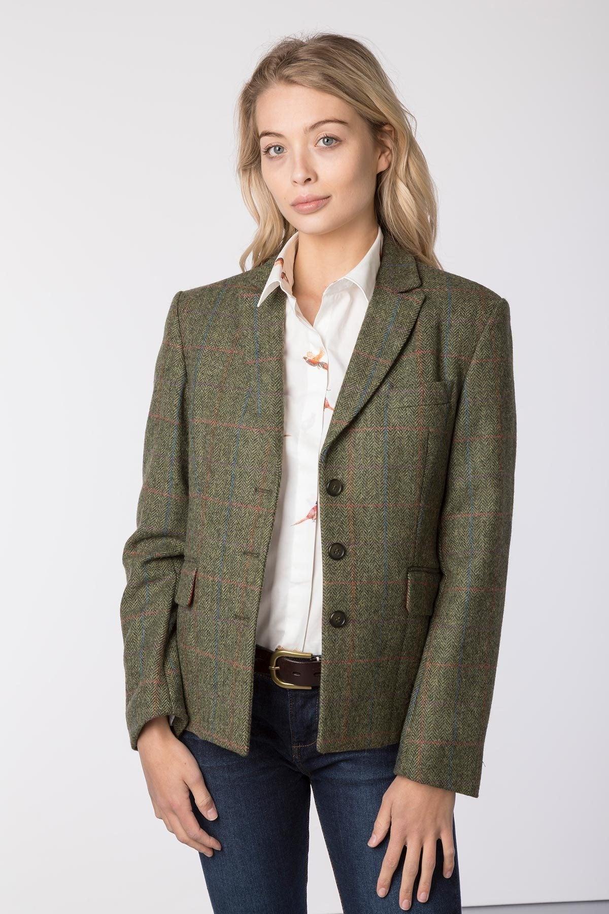 Women's Tweed Fitted Jacket UK Short Tweed Blazer Rydale