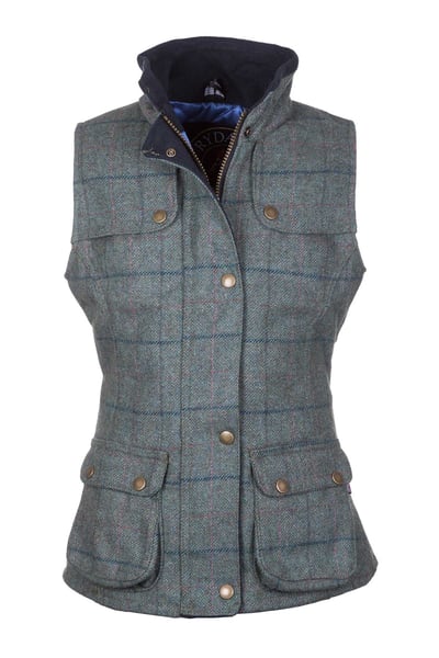 Girls Tweed Waistcoat - Blue Check