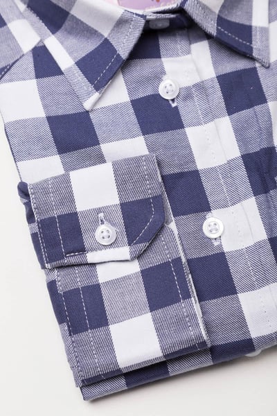 Land-Mädchen-Karo-Hemden - Marine