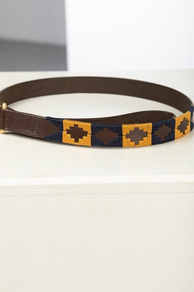 Polo Belt Hundeleine - Marine/Braun/Senf