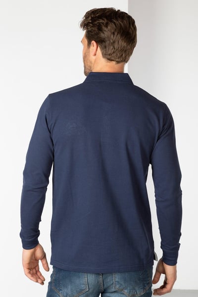 Fordon Langarm-Poloshirt für Herren - Marine