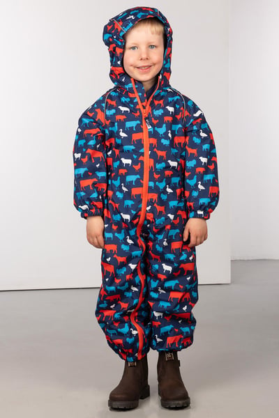 Toddler Fleece-Lined Puddle Suit - Farmyard