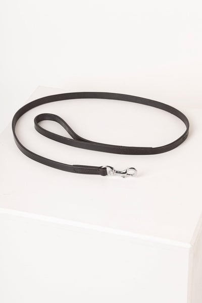 Thin Dog Lead - Leather - Black
