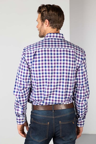 Men's Country Check Shirts - Otley - Otley Blue