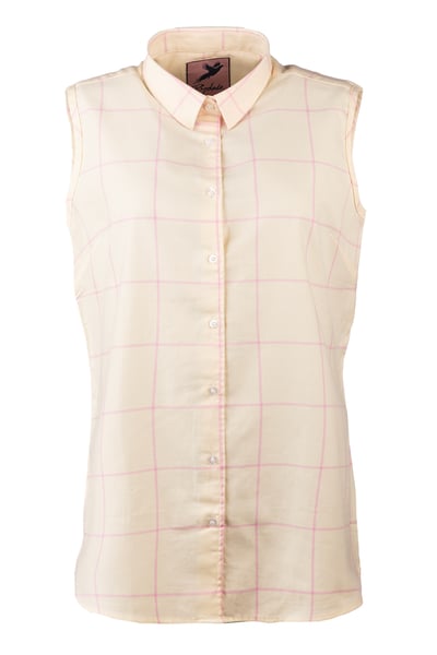 Ladies Hannah Sleeveless Country Shirt - Laura Tweed - Laura Cream