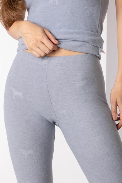Ladies Brushed Thermal Leggings - Ella - Marl Grey