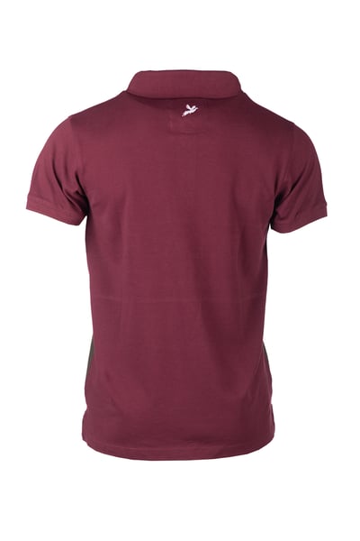 Men's Polo Shirt - Byland - Rydale Wine/White/Olive