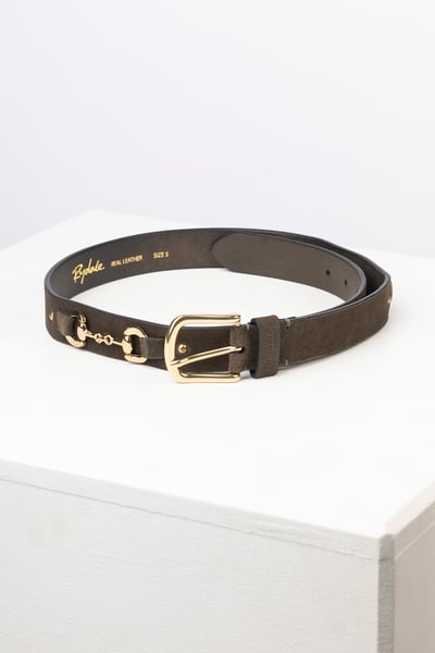Ladies Suede Snaffle Belt - Lucinda - Olive