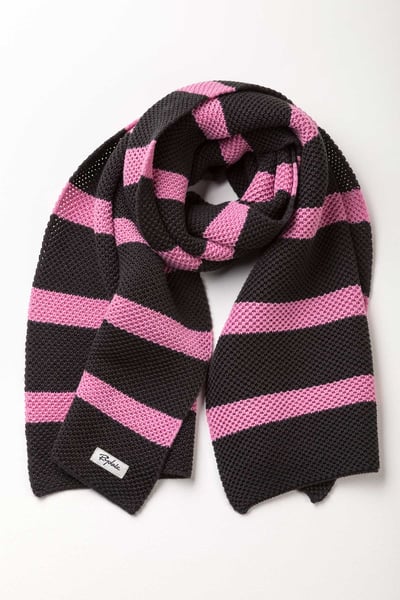 Ladies Striped Knit Scarf - Rosie - Gunmetal