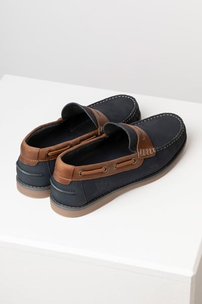 Men's Leather Loafer - Runswick - Navy