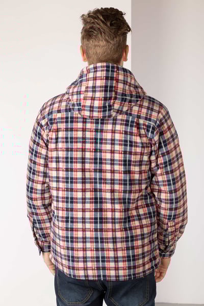 Men's Hooded Fleece Overshirt - Ulrome - Navy/White