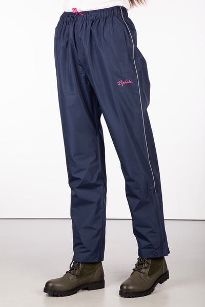 Ladies Waterproof Overtrousers - Navy/Silver